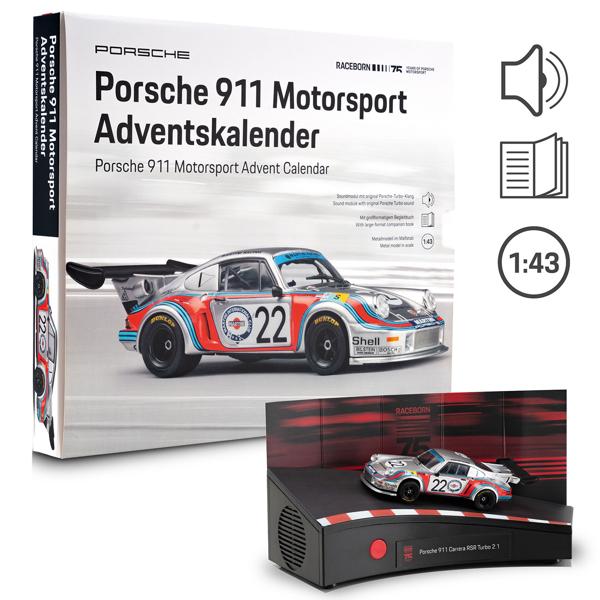 Porsche 911 Carrera RSR Turbo 2.1 Adventskalender - Hochwertiger Modell-Bausatz 1:43 mit Sound - Sammlerstück für Auto-Fans & Technik-Liebhaber