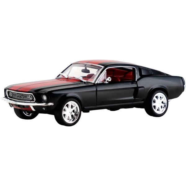 Ford Mustang Adventskalender – Fastback Modellauto 1:43 Bausatz in Schwarz mit V8 Soundbasis, Begleitbuch & Zubehör – Geschenk für Auto Fans