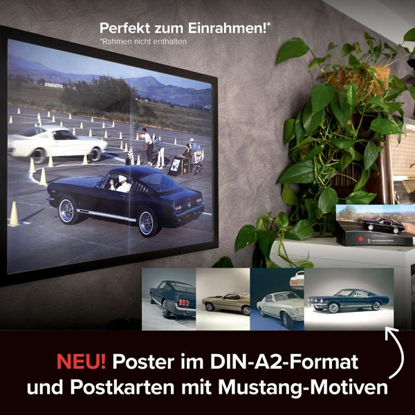 Ford Mustang Adventskalender – Fastback Modellauto 1:43 Bausatz in Schwarz mit V8 Soundbasis, Begleitbuch & Zubehör – Geschenk für Auto Fans