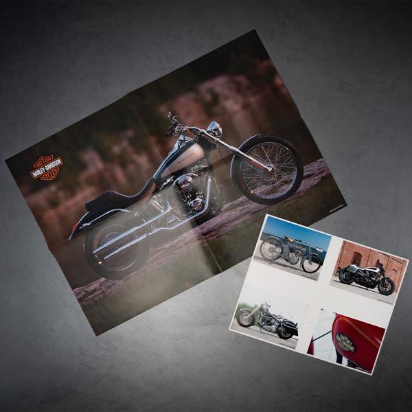 Harley-Davidson Adventskalender 2024 – FXST Softail Modellbausatz 1:18 mit V2 Soundmodul, Begleitbuch & Zubehör – Geschenk für Motorrad Fans