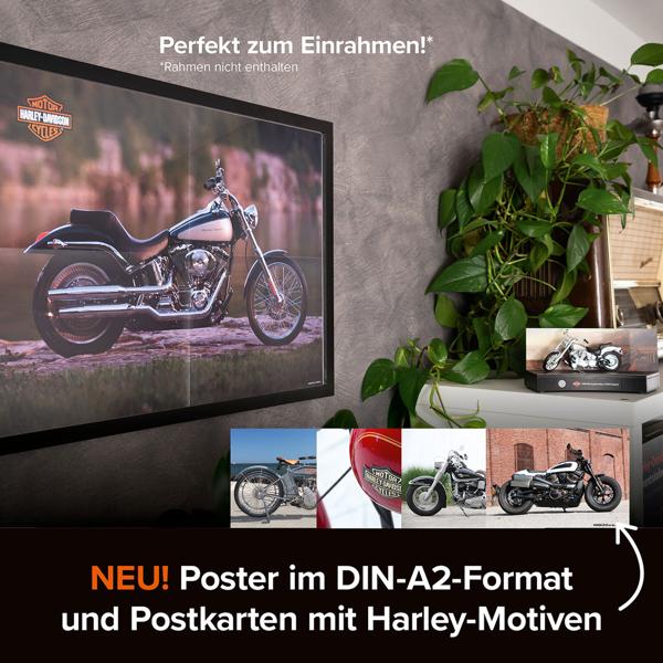 Harley-Davidson Adventskalender 2024 – FXST Softail Modellbausatz 1:18 mit V2 Soundmodul, Begleitbuch & Zubehör – Geschenk für Motorrad Fans