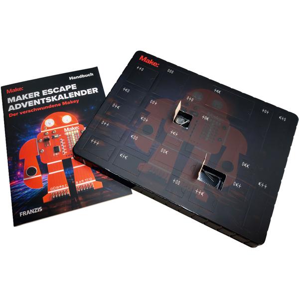 Maker Escape Adventskalender - Der verschwundene Makey - Elektronik Bausatz für Technik-Fans mit Mikrocontroller, LED & Rätsel-Spass