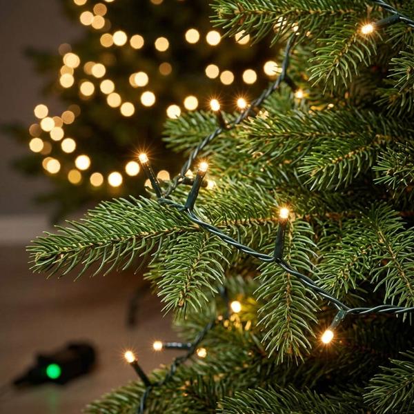 2er-Set LED Lichterkette Cluster 400 LEDs warmweiss, je 8 m – dichte Büschel-Lichterkette für innen & aussen, IP44, 7 Lichteffekte, Timer - Weihnachtsbeleuchtung