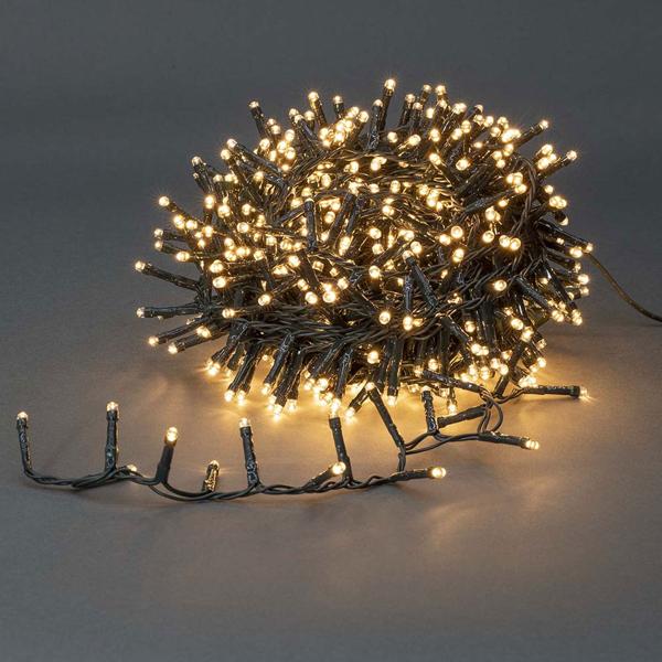2er-Set LED Lichterkette Cluster 400 LEDs warmweiss, je 8 m – dichte Büschel-Lichterkette für innen & aussen, IP44, 7 Lichteffekte, Timer - Weihnachtsbeleuchtung