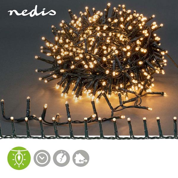 2er-Set LED Lichterkette Cluster 400 LEDs warmweiss, je 8 m – dichte Büschel-Lichterkette für innen & aussen, IP44, 7 Lichteffekte, Timer - Weihnachtsbeleuchtung