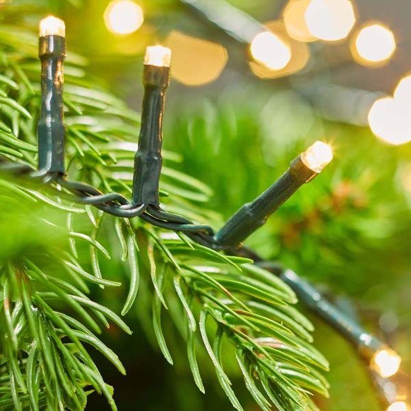 LED Lichterkette Cluster 560 LEDs warmweiss, 11,2 m – dichte Büschel-Lichterkette für innen & aussen, IP44, 7 Lichteffekte, Timer - Weihnachtsbeleuchtung