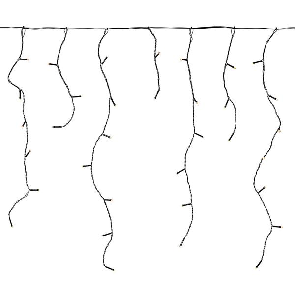 Guirlande stalactites 180 LED blanc chaud 5,9 m – rideau lumineux LED pour fenêtre, balcon et auvent, extérieur IP44, minuteur, 7 effets lumineux