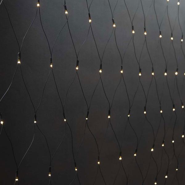 Rete luminosa LED 3 x 1,5 m 320 LED bianco caldo – catena luminosa a rete per cespugli, arbusti e finestre, interno & esterno IP44, timer, 7 effetti luminosi