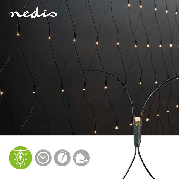 Rete luminosa LED 3 x 1,5 m 320 LED bianco caldo – catena luminosa a rete per cespugli, arbusti e finestre, interno & esterno IP44, timer, 7 effetti luminosi