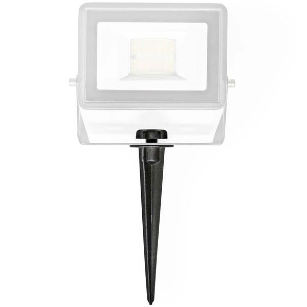 Set de 2 piquets de terre en aluminium 17,5 cm – piquet de sol pour projecteurs LED et spots de jardin : vis à main pratique pour un montage sans outils, noir