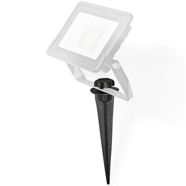 Set de 2 piquets de terre en aluminium 17,5 cm – piquet de sol pour projecteurs LED et spots de jardin : vis à main pratique pour un montage sans outils, noir