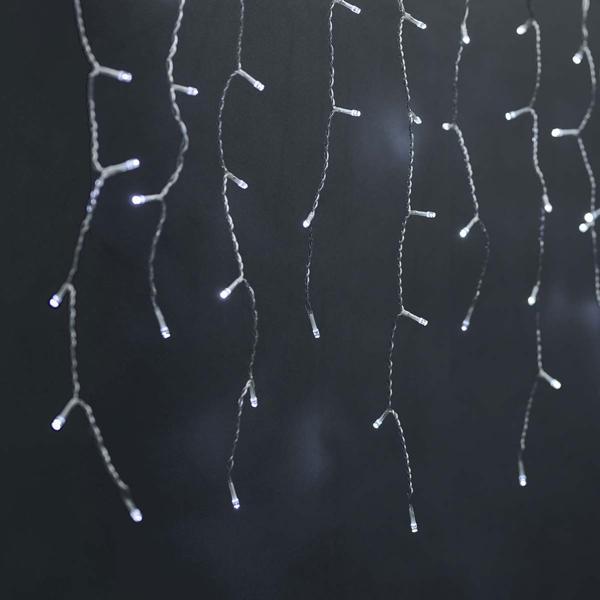 Catena luminosa a ghiacciolo WLAN 8 m con 400 LED da bianco caldo a bianco freddo – controllo via app e voce, dimmerabile, 80 fili, IP65, cavo trasparente