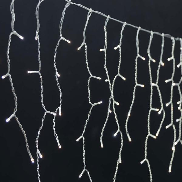 Catena luminosa a ghiacciolo WLAN 8 m con 400 LED da bianco caldo a bianco freddo – controllo via app e voce, dimmerabile, 80 fili, IP65, cavo trasparente