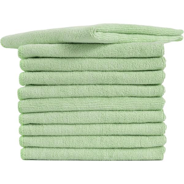 10er-Set Mikrofaser-Putztücher Grün 40x40cm - 300 g/m² - Extrem saugstark, fusselfrei & streifenfrei - Hochwertige Reinigungstücher bis 90°C waschbar