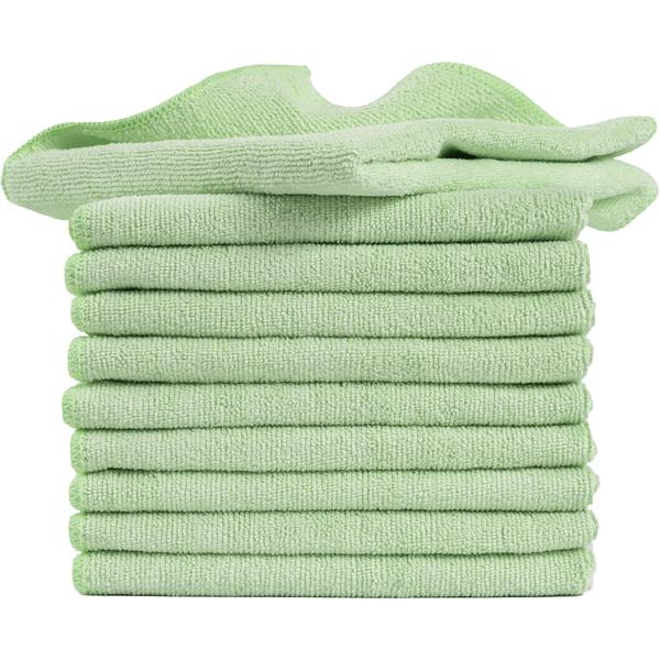 10er-Set Mikrofaser-Putztücher Grün 40x40cm - 300 g/m² - Extrem saugstark, fusselfrei & streifenfrei - Hochwertige Reinigungstücher bis 90°C waschbar