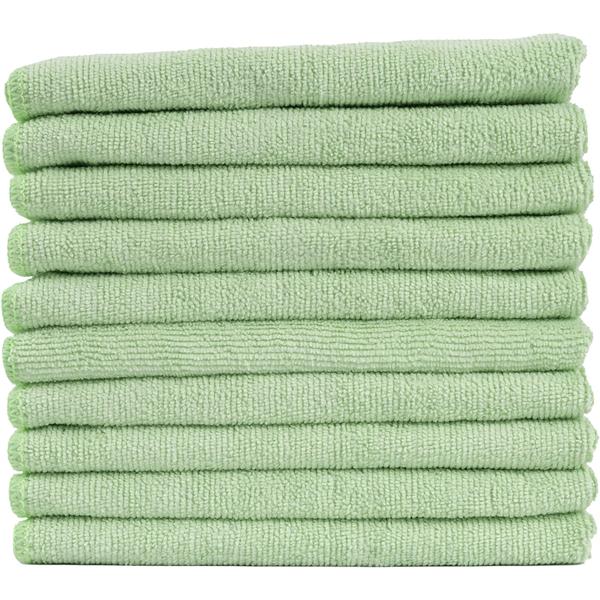 10er-Set Mikrofaser-Putztücher Grün 40x40cm - 300 g/m² - Extrem saugstark, fusselfrei & streifenfrei - Hochwertige Reinigungstücher bis 90°C waschbar
