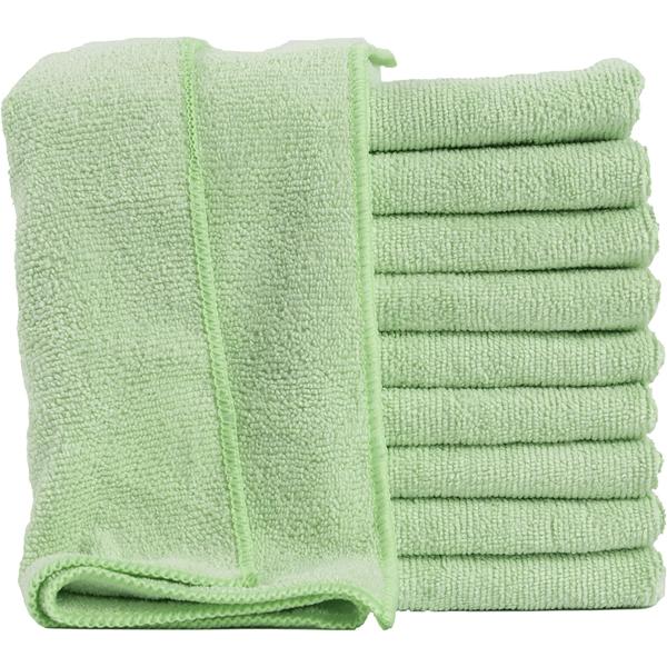 10er-Set Mikrofaser-Putztücher Grün 40x40cm - 300 g/m² - Extrem saugstark, fusselfrei & streifenfrei - Hochwertige Reinigungstücher bis 90°C waschbar