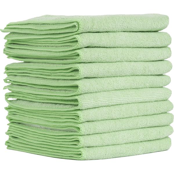 10er-Set Mikrofaser-Putztücher Grün 40x40cm - 300 g/m² - Extrem saugstark, fusselfrei & streifenfrei - Hochwertige Reinigungstücher bis 90°C waschbar