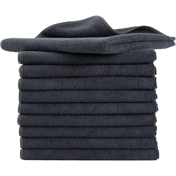 10er-Set Mikrofaser-Putztücher Anthrazit 40x40cm - 300 g/m² - Extrem saugstark, fusselfrei & streifenfrei - Hochwertige Reinigungstücher bis 90°C waschbar