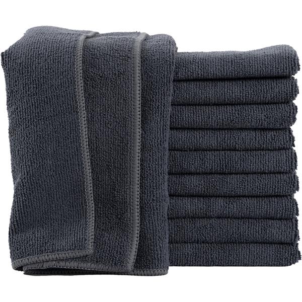 10er-Set Mikrofaser-Putztücher Anthrazit 40x40cm - 300 g/m² - Extrem saugstark, fusselfrei & streifenfrei - Hochwertige Reinigungstücher bis 90°C waschbar