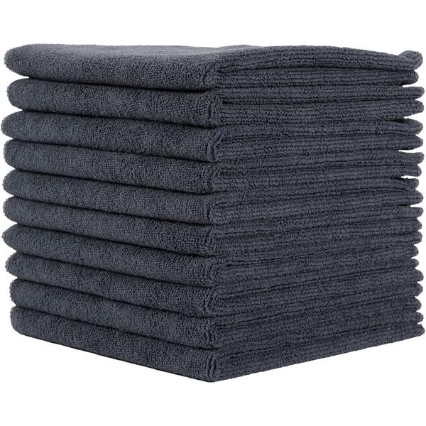 10er-Set Mikrofaser-Putztücher Anthrazit 40x40cm - 300 g/m² - Extrem saugstark, fusselfrei & streifenfrei - Hochwertige Reinigungstücher bis 90°C waschbar