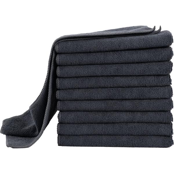 10er-Set Mikrofaser-Putztücher Anthrazit 40x40cm - 300 g/m² - Extrem saugstark, fusselfrei & streifenfrei - Hochwertige Reinigungstücher bis 90°C waschbar