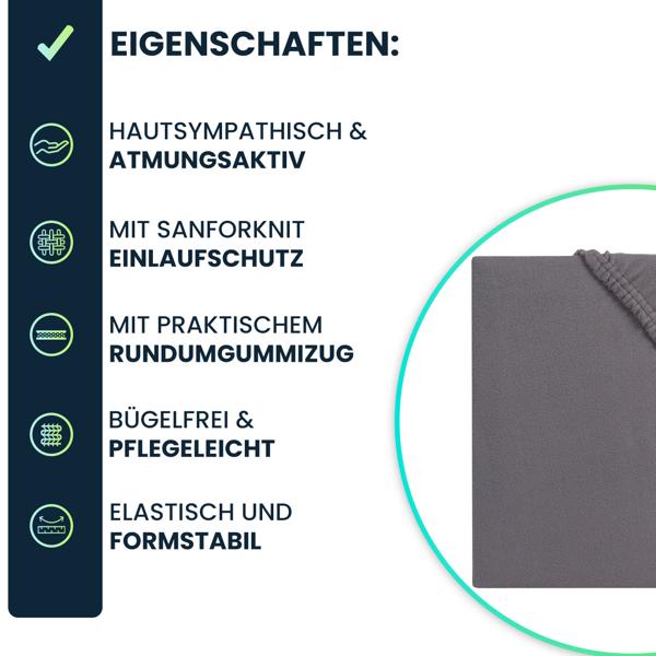 Weiches Mikroflausch Spannbettlaken 90-100x200 cm, Sanfor Knit: Flauschig weich für Matratze - warm, atmungsaktiv & pflegeleicht 