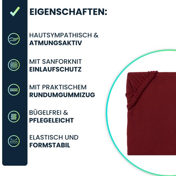 Spannbettlaken für Wasserbett & Boxspringbett 180-200x200-220 cm, Sanfor Knit & OEKO TEX: 100% Mikrofaser - weich, atmungsaktiv & pflegeleicht 