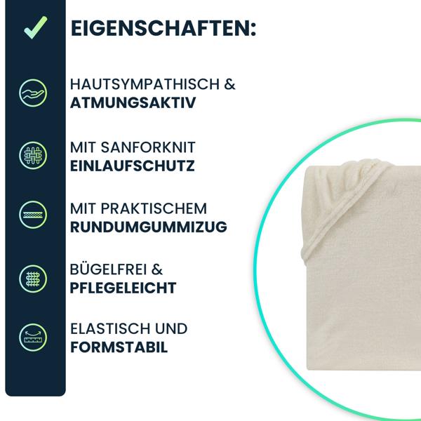 Kuscheliges Spannbettlaken 90-100x200 cm, OEKO-TEX: Cashmere Touch Qualität für Matratzen - weich, hautsympathisch & atmungsaktiv