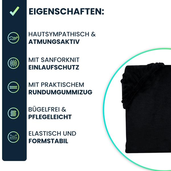 Kuscheliges Spannbettlaken 140-160x200 cm, OEKO-TEX: Cashmere Touch Qualität für Matratzen - weich, hautsympathisch & atmungsaktiv