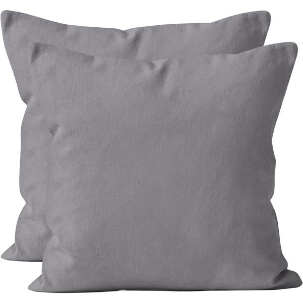 Set di 2 federe per cuscino 40x40 grigio – federe in cotone di alta qualità per cuscini decorativi, da letto e da divano – durevoli, facili da curare e con cerniera