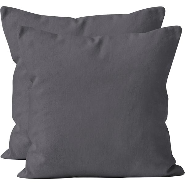 Federe per cuscino set da 2 40x40 antracite – federe in cotone di alta qualità per cuscini decorativi, da letto e da divano – durevoli, facili da curare e con cerniera