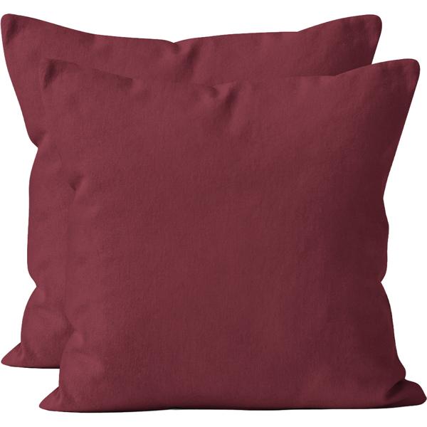 Kissenbezug 2er-Set 80x80 Bordeaux - Hochwertige Baumwolle Kissenhüllen für Deko, Bett & Sofakissen - Langlebig, Pflegeleicht & mit Reissverschluss