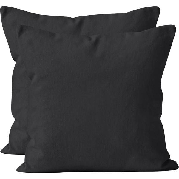 Set di 2 federe per cuscino 80x80 nero – federe in cotone di alta qualità per cuscini decorativi, da letto e da divano – resistenti, facili da curare e con cerniera