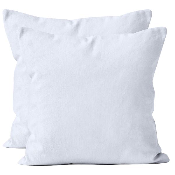 Set di 2 federe per cuscino 40x40 bianco – federe in microfibra di alta qualità per cuscini decorativi, da letto e da divano – delicate sulla pelle, facili da curare e con cerniera