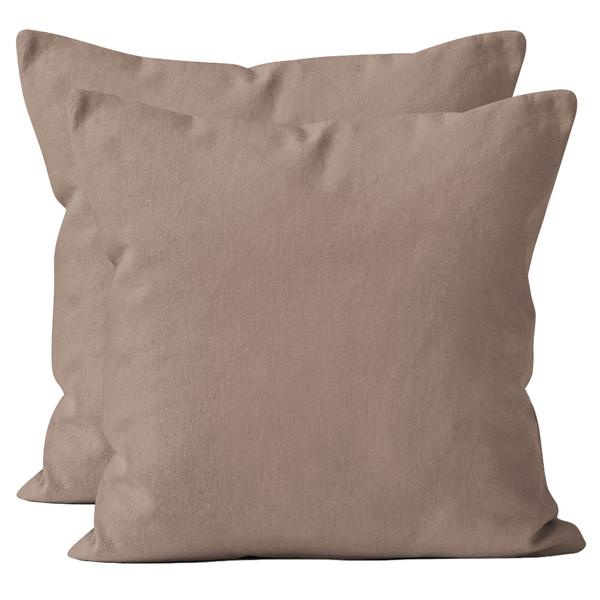 Kissenbezug 2er-Set 40x40 Nougat - Hochwertige Mikrofaser Kissenhüllen für Deko, Bett & Sofakissen - Hautsympathisch, pflegeleicht & mit Reissverschluss