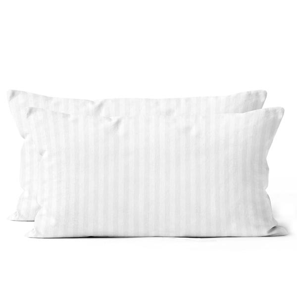 Set di 2 federe 40x80 cm OEKO-TEX – Federe per cuscini in microfibra di alta qualità – Delicate sulla pelle, facili da curare & con cerniera – Bianco
