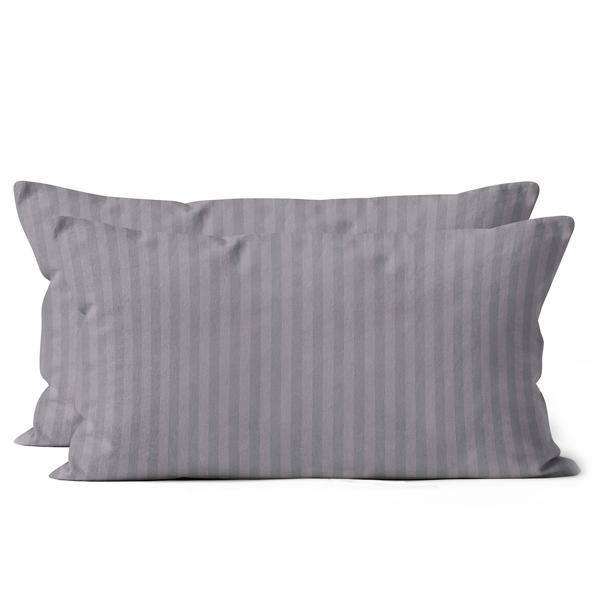 Pillowcase set of 2, 40x80 cm, OEKO-TEX – high-quality microfibre pillow covers – skin-friendly, easy-care & with zip – grey