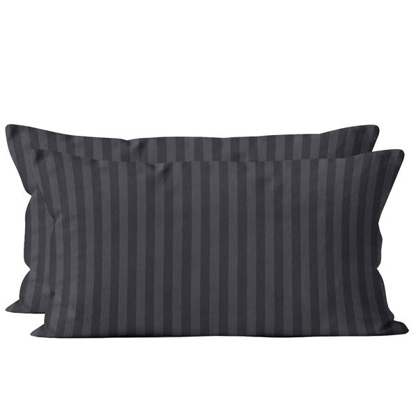 Pillowcases set of 2, 40 x 80 cm, OEKO-TEX – high-quality microfibre pillow covers – skin-friendly, easy-care & with zip – black