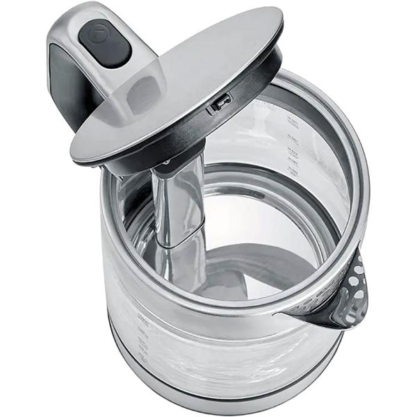 Severin Bouilloire à Thé Professional, 3000W, 1,7L : avec fonction de levage automatique pour le thé – idéale pour le bureau et la maison – bouilloire en verre et inox