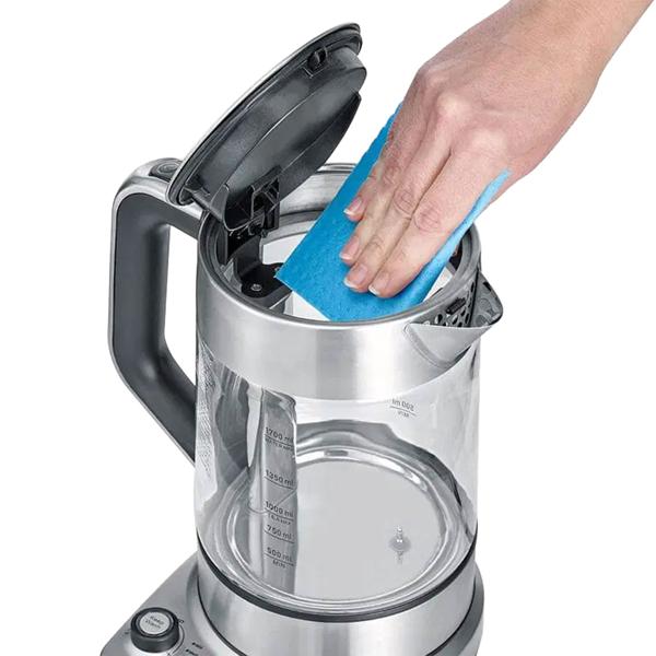 Severin Bouilloire à Thé Professional, 3000W, 1,7L : avec fonction de levage automatique pour le thé – idéale pour le bureau et la maison – bouilloire en verre et inox