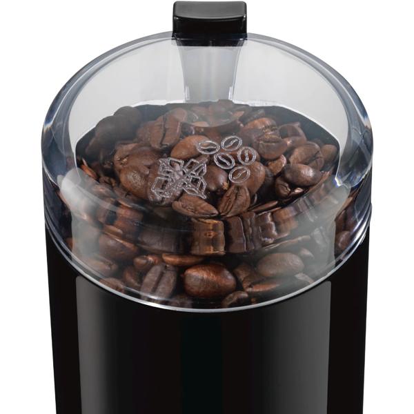 High-quality electric Bosch coffee grinder in black: stainless-steel blade for fresh coffee beans, excellent espresso and pure coffee enjoyment