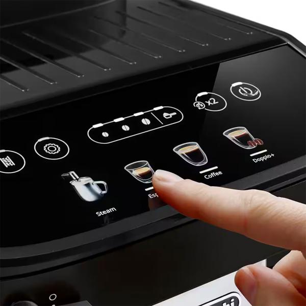 DeLonghi Magnifica Evo machine à café automatique noire – machine à café performante avec moulin conique et mousseur à lait pour la maison