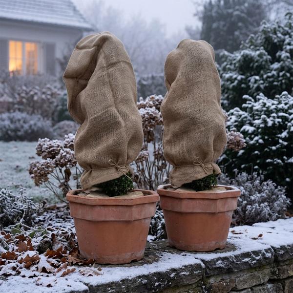 2er-Set Robuster Winterschutz-Jutesack 50x80cm für Pflanzen & Rosen, umweltfreundlich, extrem strapazierfähig, wiederverwendbarer Frostschutz