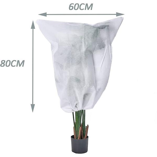 2er-Set Winterschutz-Vlieshaube mit Reissverschluss & Kordelzug für Pflanzen (60 x 80 cm, Ø 38 cm) – der perfekte Kälteschutz für Topfpflanzen