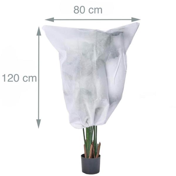 Winter protection fleece hood with zip & drawstring for plants (80 x 120 cm, Ø 50 cm) – the perfect cold protection for potted plants