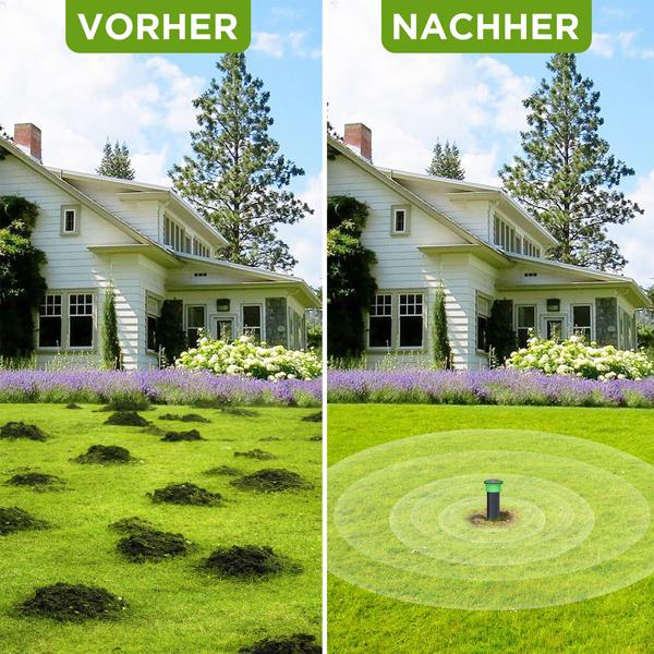 2er-Set Effektiver Tiervertreiber Erdspiess gegen Wühlmäuse, Maulwürfe, Ameisen, Schlangen & Wildtiere - Schutz für Garten & Rasen