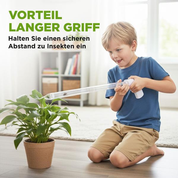 Elektrischer Insekten- und Spinnensauger mit Teleskopstiel und LED-Lebendfalle, wiederaufladbar - für eine schonende hygienische Entfernung