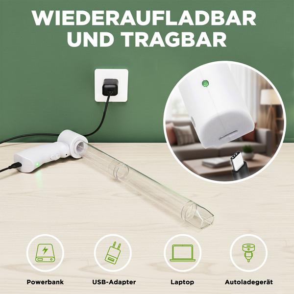 Elektrischer Insekten- und Spinnensauger mit Teleskopstiel und LED-Lebendfalle, wiederaufladbar - für eine schonende hygienische Entfernung