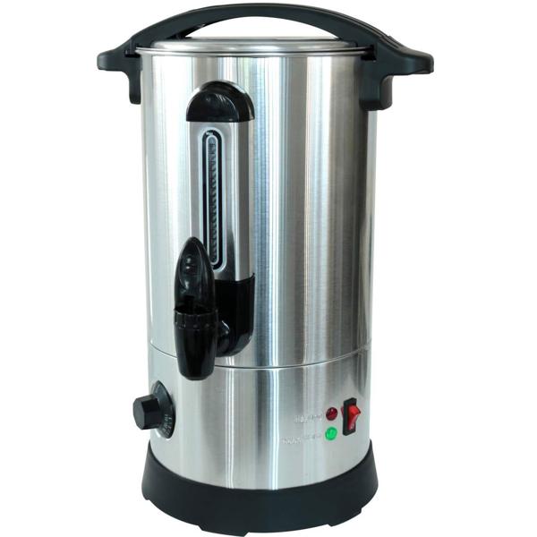 Mulled wine pot 8L with tap, stainless steel housing, 1800W – A hot drink boiler for parties, mulled wine, coffee & punch – Perfect enjoyment